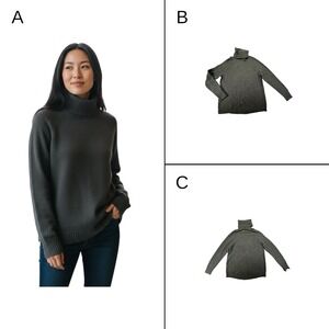 J. Crew Women's Turtleneck Sweater Size‎ S Black Merino Wool Alpaca blend